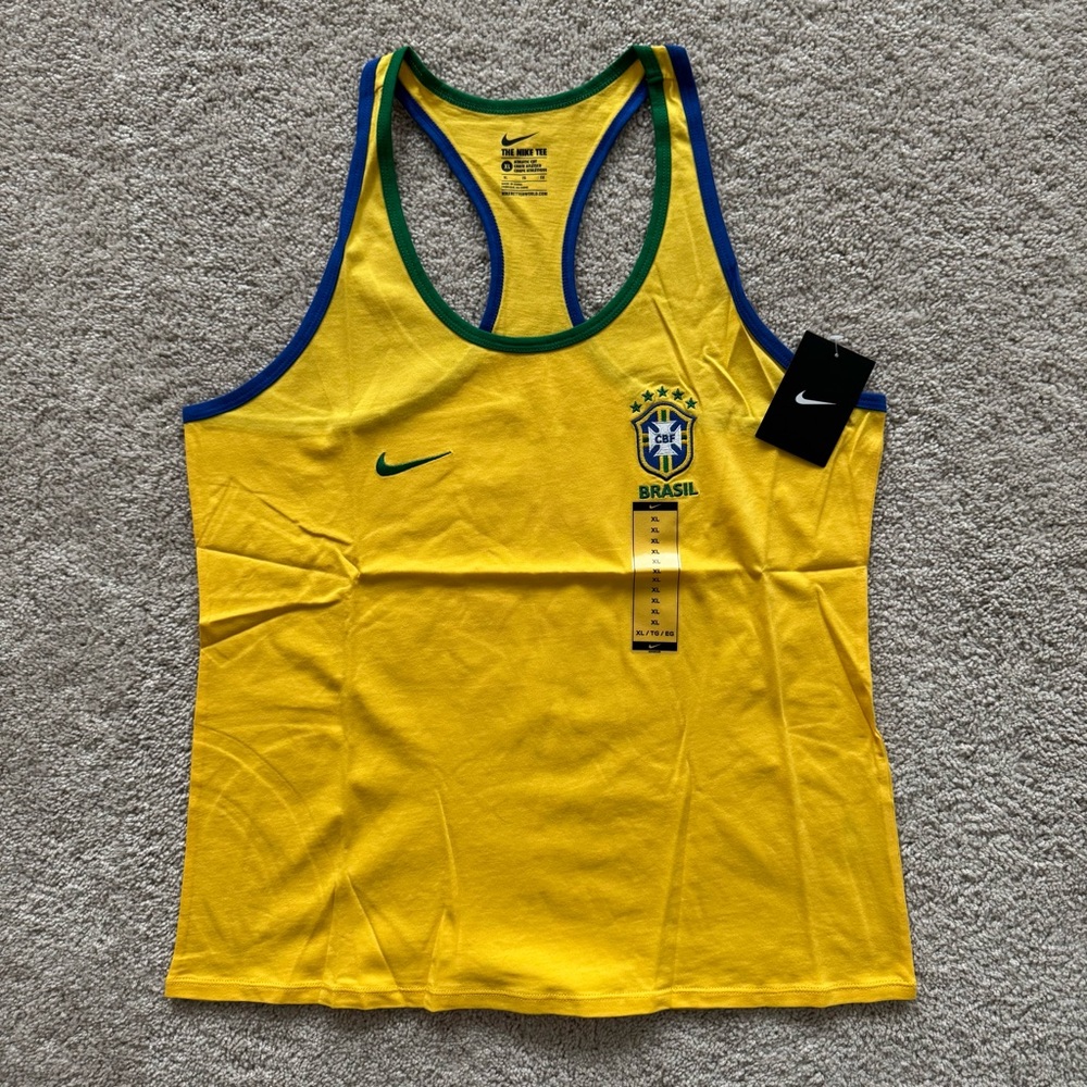 Nike Brazil FC Soccer Crest Tank Top Women Size XL NEW